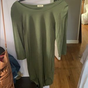 A olive green dress